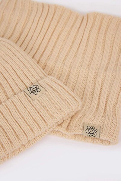 DeFacto Dfc - 2-Piece Neck Collar Beanie Set for Baby Girl