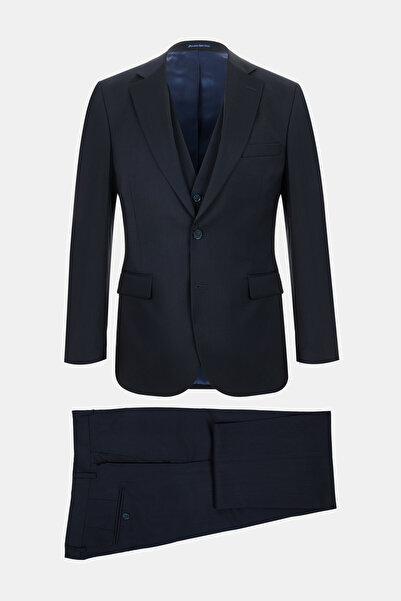 W Collection Dark Blue Buttoned Suit