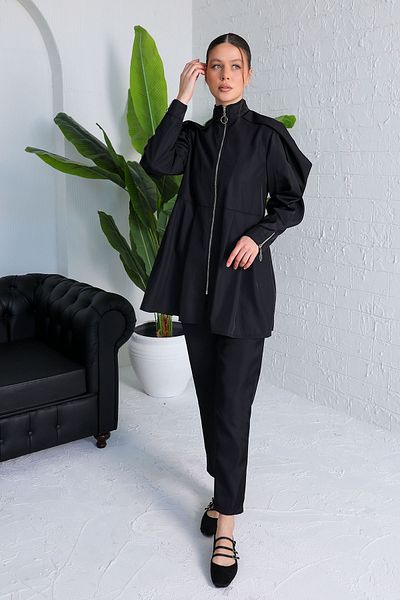 Melike Tatar BLACK Zipper Detailed Suit 32-2038