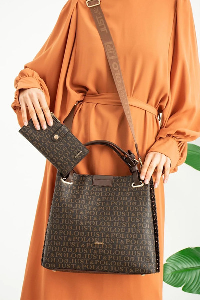 JP POLO Women's Original Just Polo 3-Compartment Adjustable Strap Shoulder Bag & Wallet Combination Size 31*30 cm