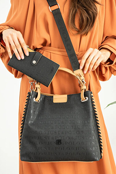 JP POLO Women's 3 Compartments Adjustable Long Strap Shoulder Bag and Wallet ...