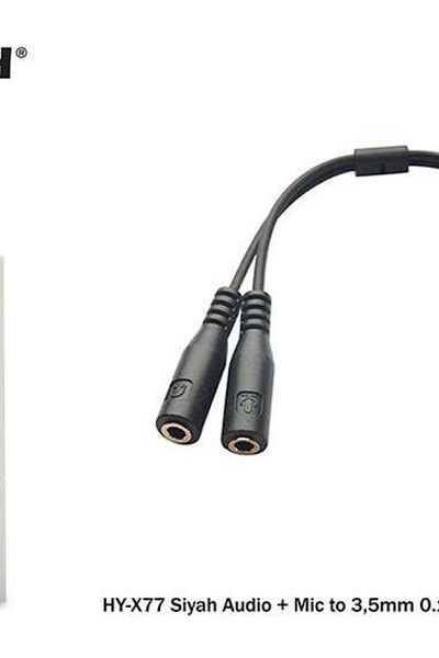 Hytech Hy-x77 محول ميكروفون صوتي أسود - 3.5 ملم 0.15 متر