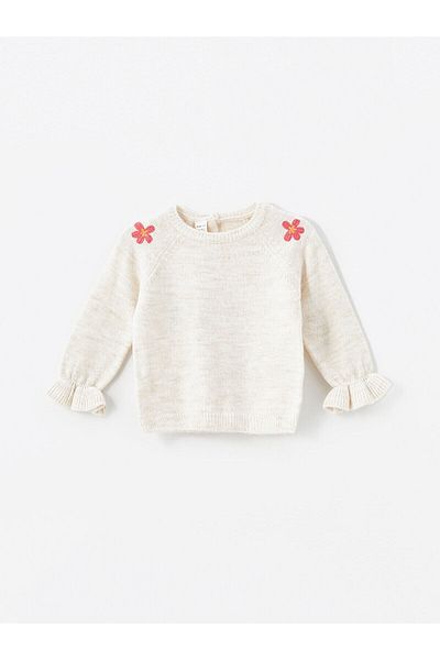 LC Waikiki Lw – Baby-Strickpullover mit Rundhalsausschnitt und Stickerei