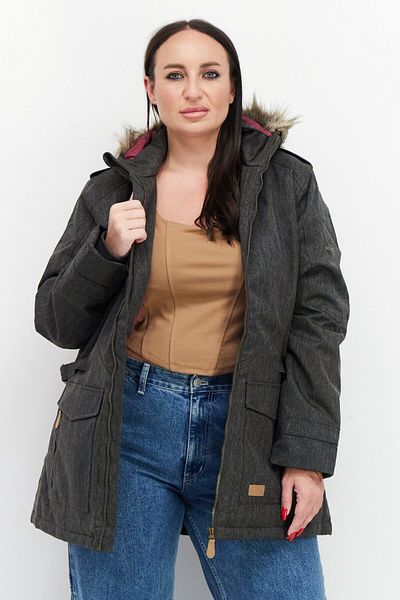 Trespass Women Hooded Textured Parka Jacket, Khaki