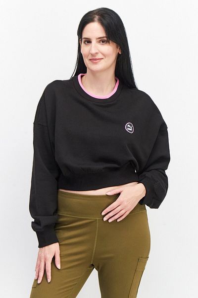 Puma Women Sportswear Fit Brand Logo Sweatshirt, Black