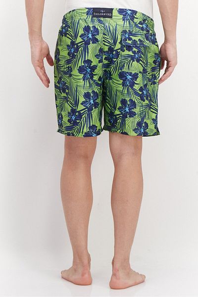TailorByrd Men Printed Board Shorts Swimwear, Neon Green