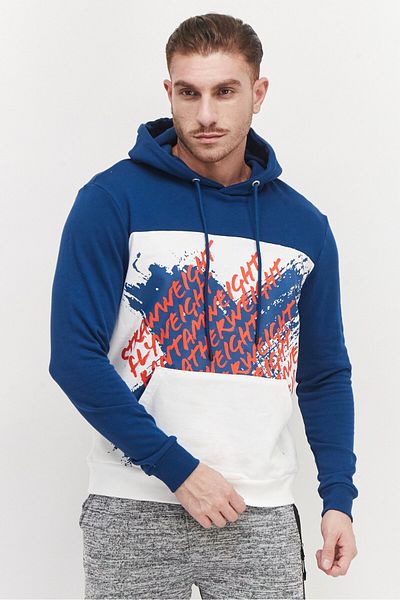 UFC Men Sportswear Fit Long Sleeves Running Sweatshirt, White Combo