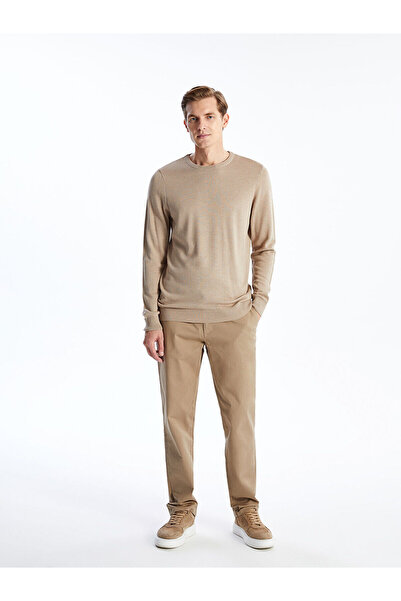 LC Waikiki Ανδρικό πλεκτό πουλόβερ με μακρυμάνικο λαιμόκοψη - W4g377z8