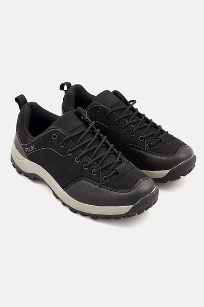 French Connection Men Lace Up Hike Low Sport Shoes, Black