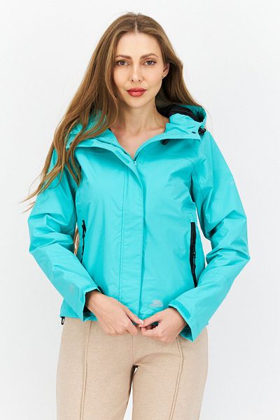 Trespass Women Hooded Long Sleeves Solid Rain Jacket, Green