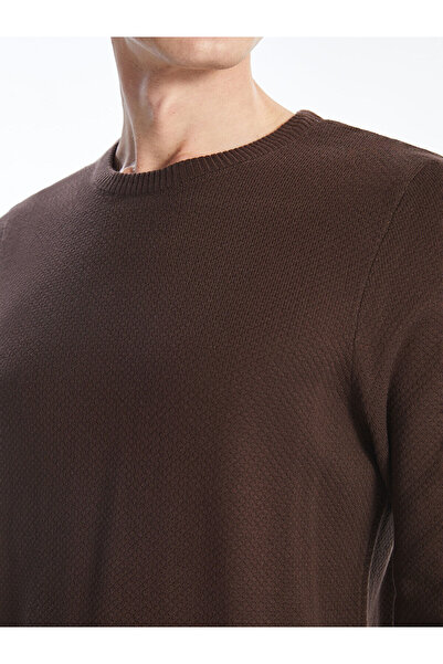 LC Waikiki Pánský pletený svetr s dlouhým rukávem Crew Neck – W4G377Z8