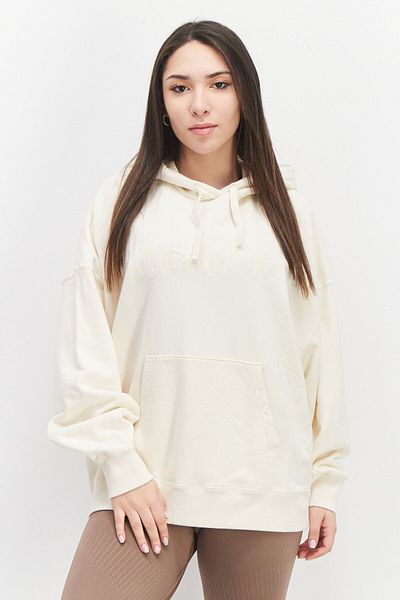Puma Puma x Vogue Women Sportswear Fit Long Sleeve Embroidered Logo Hoodie, Ivory