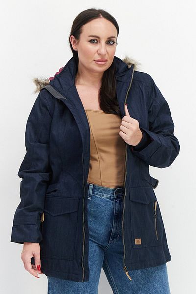 Trespass Women Brand Logo Hooded Anorak Jacket, Navy Blue