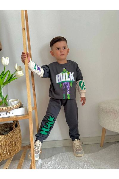 Kidmark Çocuk Modası Hulk Printed Boy's Set - Top and Bottom Set