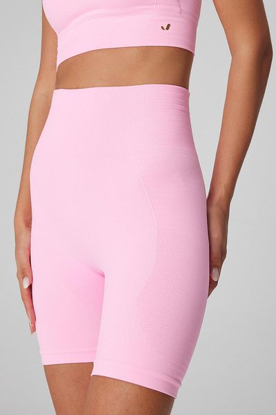 Jerf Pantaloni scurți motociclist cu talie înaltă Gela (12 cm) roz neon