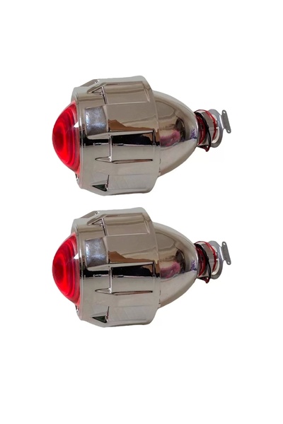 EKT 2.5 İnç Düz Bi-xenon Mercek Kırmızı Şeytan Göz