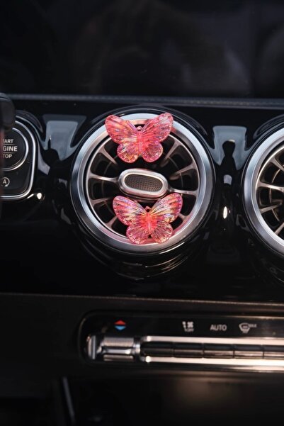 TASARIM ARABAM ATİKE ELİF AKIN زينة مكيف الهواء على شكل فراشة حمراء 2 قطعة