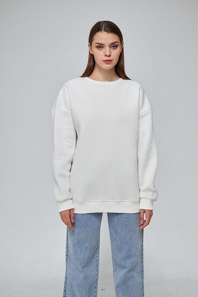 Moda Işık Φούτερ Ecru Unisex Crew Neck Hoodie - 100% βαμβάκι