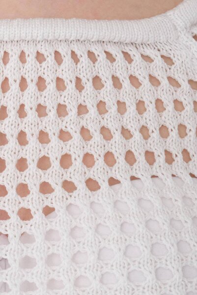 Addax Áttört Crop kötöttáru pulóver K10205-f10