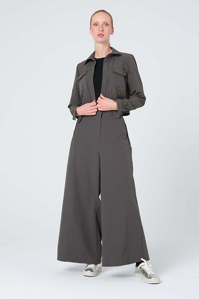 Monolou Stretch Fabric Front Pocket Snap Button Short Jogger Jacket Anthracite