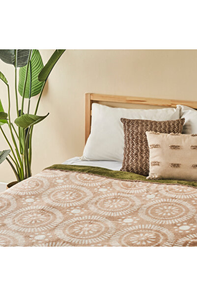 Bella Maison Oriane Pamuklu Tek Kişilik Battaniye Bej (150x200 cm)