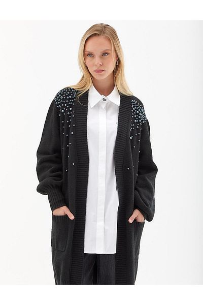 Kayra Exclusive Incili Triko Tunik siyah