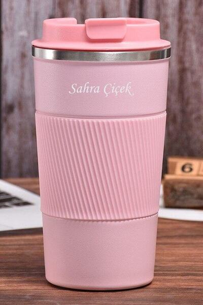 tusah 304 Pazlanmaz Çelik 500 Ml Kaydırmaz Lastikli Termos Bardak Mug Isme Özel