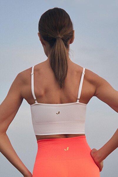 Jerf Gela Ayar Askılı Sport Bra Beyaz