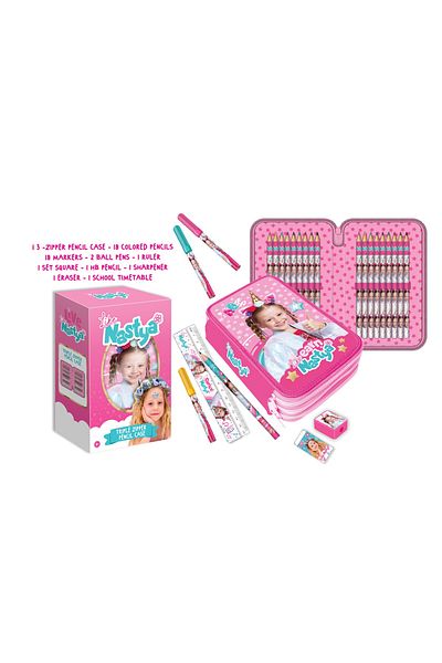 Like Nastya 3 Zipper Pencil Case