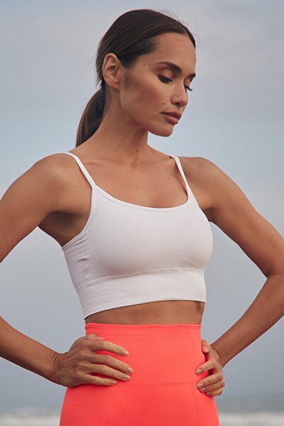 Jerf Gela Ayar Askılı Sport Bra Beyaz