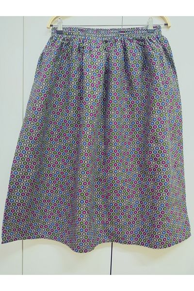 hoaryage Elastic Waist Crispy Floral Flannel Dividin Maxi Length Skirt Length 85cm