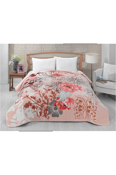 MİNK Lacasa 1088 Model Luxury Mink Powder Blanket - 200X240 Both Blanket and Bedspread