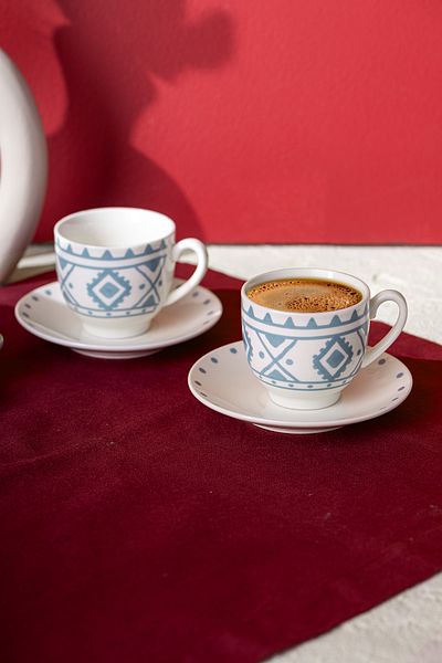 Emsan Set cești de cafea Azur New Bonem pentru 2 persoane - 90 ml Albastru