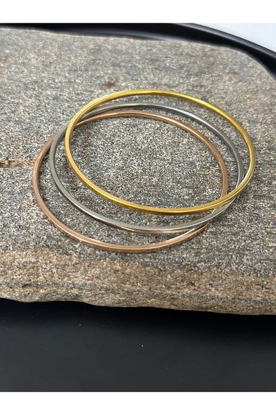 stainless steell سوار من الفولاذ المقاوم للصدأ موديل Ajda 3 ألوان