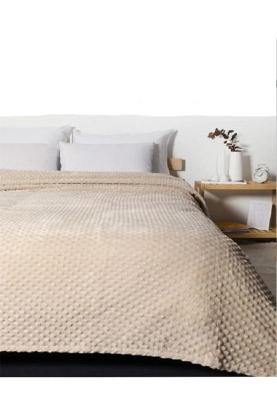 MİNK Sense Gold Mink Oversize Blanket - 200X220 Both Bedspread