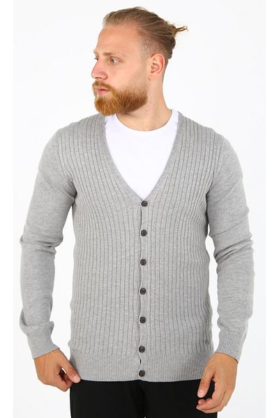 DAKSEL Brg Gray Color Men's Buttoned Cardigan