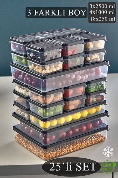 Livonelli 25 Piece Leakproof Storage Container Breakfast and Freezer Storage Container Vacuum Set with Lid
