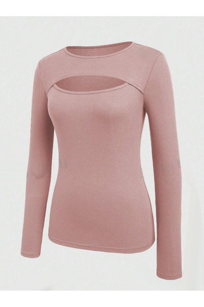 AŞAR MODA TEKSTİL Μαύρη πλεκτή μπλούζα με κορδόνι - Λεπτομέρεια αποκοπής