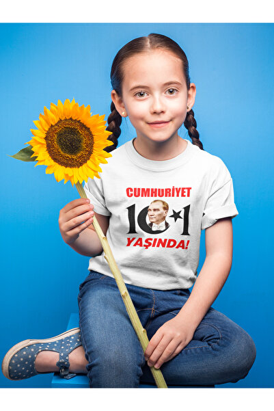 WİDİ 29 octombrie Ziua Republicii 101. Tricou alb pentru copii, 100% bumbac, ...