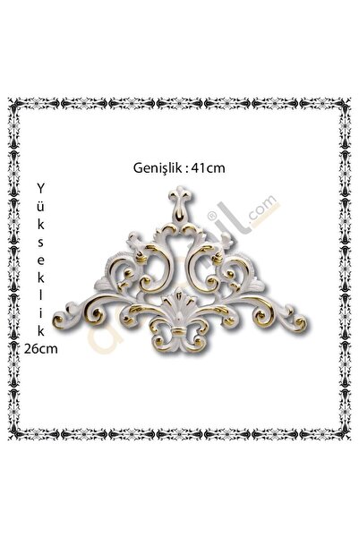 Dekonil Beyaz Altın Duvar Çıtası Köşe Motifi 41*26 Cm (1 Adet)