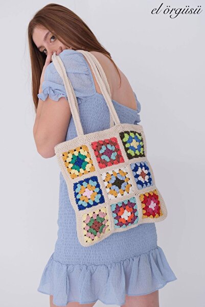 Addax Geantă de umăr tricotată cu croșetat Ç12522-g10