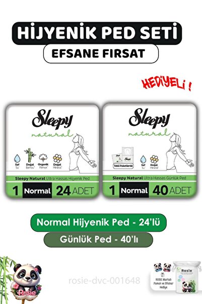 Sleepy Normal Pads 24 Pieces + Daily Pads 40 Pieces and Rosie
