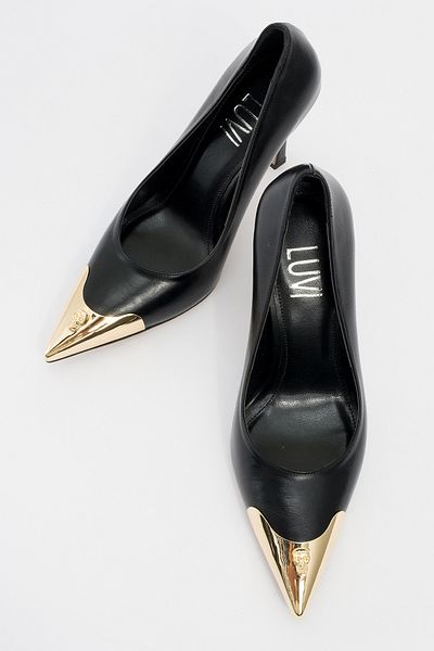 LuviShoes PRUVA Black Skin Damen-Schuhe mit hohen Absätzen