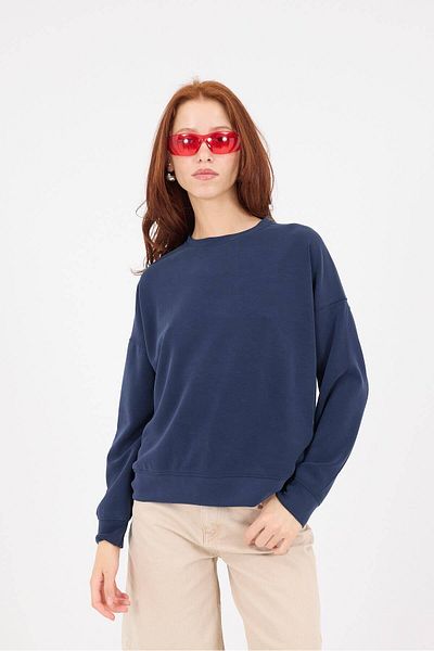 Addax Long Sleeve Crew Neck Modal Sweatshirt - S11055-L10