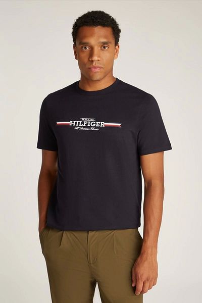 Tommy Hilfiger Men's Navy Blue Chest Logo T-Shirt