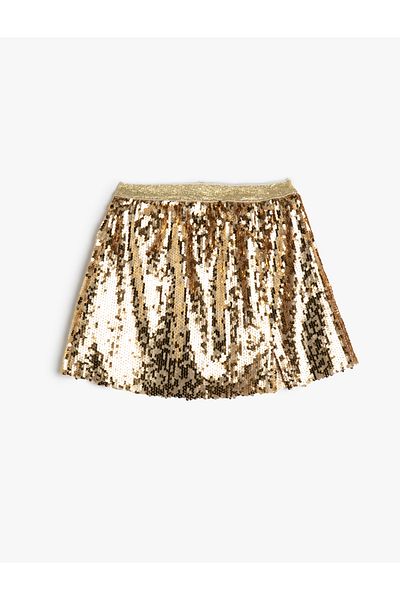 Koton Glitzernde elastische Taille mit Pailletten und Pailletten