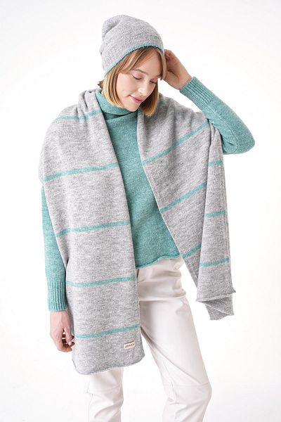 CHUBA Gray Striped Soft Button Women's Beret Set - 25W5001