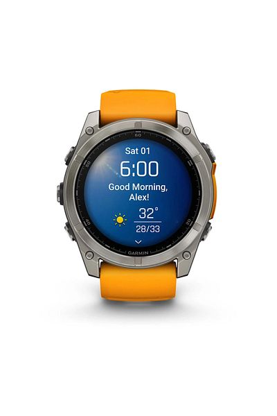 Garmin GARMIN FENIX 8 - 51 MM, AMOLED, SAPPHIRE TITANIUM WITH SPARK ORANGE/GRAPHITE SILICONE BAND