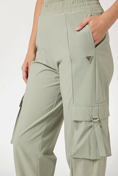 Guess Women's Regular Waist Green Cargo Sweatpants