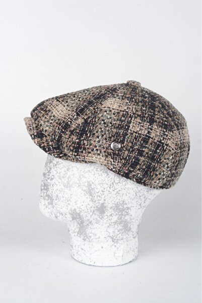 mercantoptan Winter 8 Pieces Patterned Italian Mold Woolen Peaky Blinders Model Men's Cap Hat